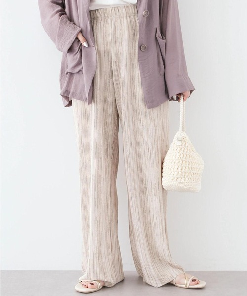 Green Parks(グリーンパークス)の「セルフカットプリーツワイドパンツ(その他パンツ・レディース・ブラック系その他2/ブラウン系その他4/ベージュ系その他2/ブラック・FREE)」の4枚目の写真