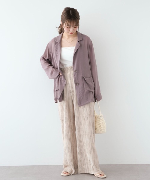 Green Parks(グリーンパークス)の「セルフカットプリーツワイドパンツ(その他パンツ・レディース・ブラック系その他2/ブラウン系その他4/ベージュ系その他2/ブラック・FREE)」の5枚目の写真