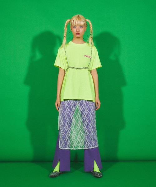 PUNYUS（プニュズ）の「リボン付きレースレイヤードスカート（スカート・レディース・ホワイト/ブラック・2/4/3/1）」の16枚目の写真