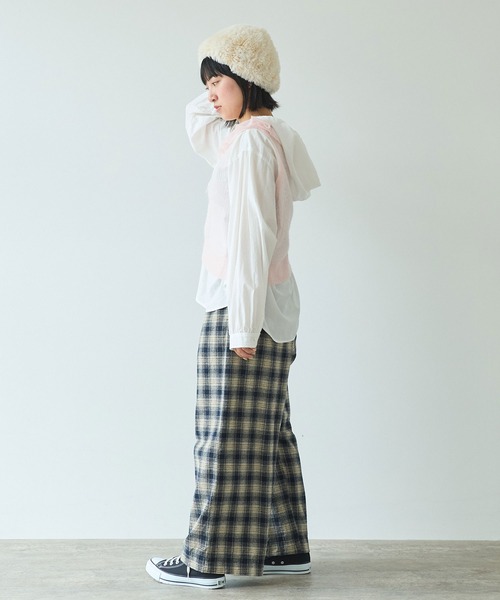 bulle de savon(ビュルデサボン)の「●7G mohair フリル衿ベスト(ニット/セーター・レディース・チャコールグレー/ピンク/ミント・FREE)」の11枚目の写真