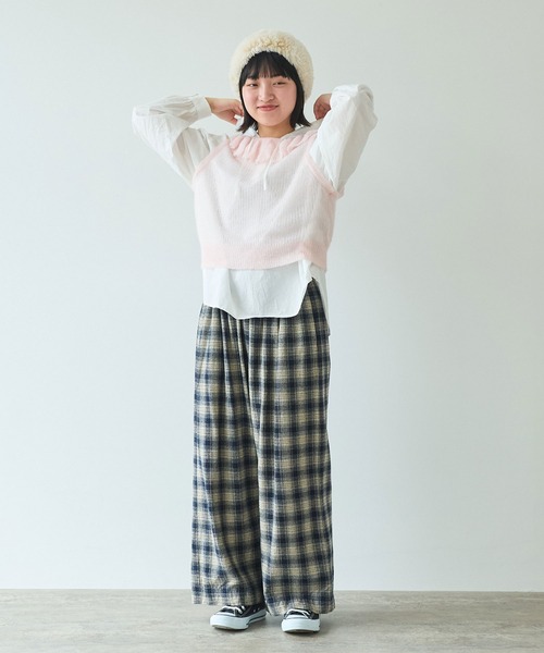 bulle de savon(ビュルデサボン)の「●7G mohair フリル衿ベスト(ニット/セーター・レディース・チャコールグレー/ピンク/ミント・FREE)」の17枚目の写真