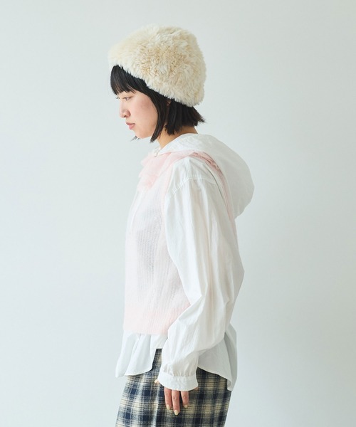 bulle de savon(ビュルデサボン)の「●7G mohair フリル衿ベスト(ニット/セーター・レディース・チャコールグレー/ピンク/ミント・FREE)」の7枚目の写真