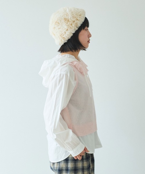 bulle de savon（ビュルデサボン）の「○7G mohair フリル衿ベスト
