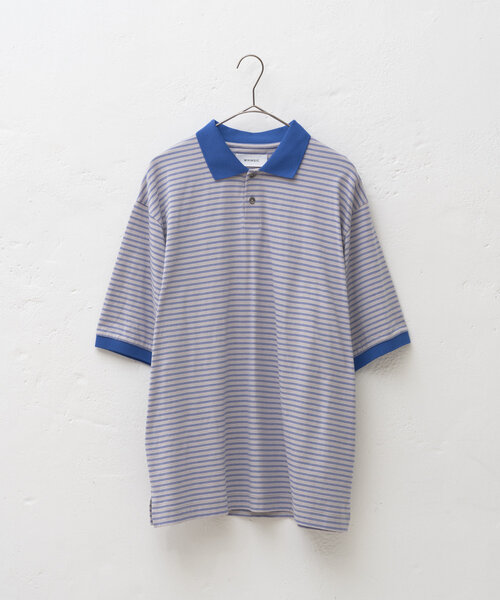WHIMSIC(ウィムジック)の「【UNISEX】レトロボーダーポロシャツ(ポロシャツ・メンズ・グレー/イエロー/チャコールグレー・FREE)」の4枚目の写真