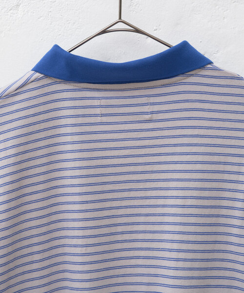 WHIMSIC(ウィムジック)の「【UNISEX】レトロボーダーポロシャツ(ポロシャツ・メンズ・グレー/イエロー/チャコールグレー・FREE)」の7枚目の写真