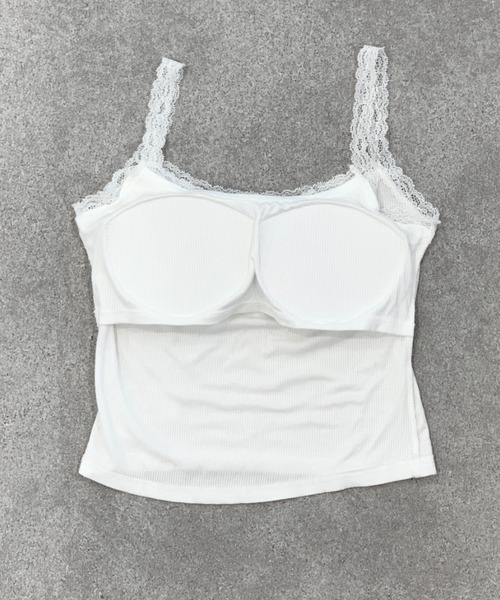 lilful（リルフル）の「【カップ付き】ヘンリーネック レース リブ加工 キャミソール（キャミソール・レディース・ホワイト/グリーン/ブラック/ライトピンク/グレー・F）」の19枚目の写真