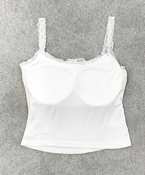 lilful（リルフル）の「【カップ付き】ヘンリーネック レース リブ加工 キャミソール（キャミソール・レディース・ホワイト/グリーン/ブラック/ライトピンク/グレー・F）」の20枚目の写真