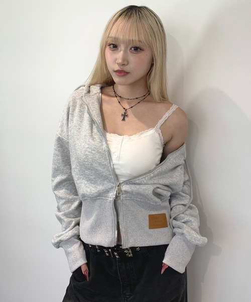 lilful（リルフル）の「【カップ付き】ヘンリーネック レース リブ加工 キャミソール（キャミソール・レディース・ホワイト/グリーン/ブラック/ライトピンク/グレー・F）」の17枚目の写真