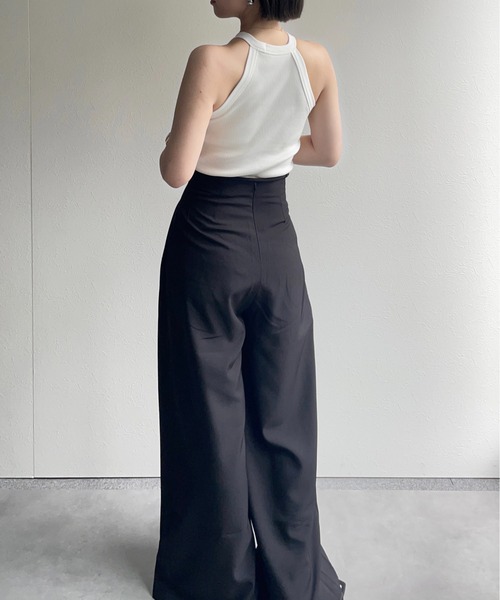 ap retro(アプレトロ)の「ワイドタックパンツ(スラックス・レディース・グレー/カーキ/キャメル/ブラック/ベージュ・MEDIUM/LARGE)」の14枚目の写真