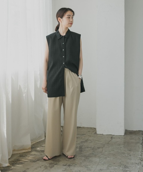 URBAN RESEARCH(アーバンリサーチ)の「『MADE IN JAPAN』ストレッチタックワイドパンツ(その他パンツ・レディース・ブラック/ベージュ・FREE)」の12枚目の写真