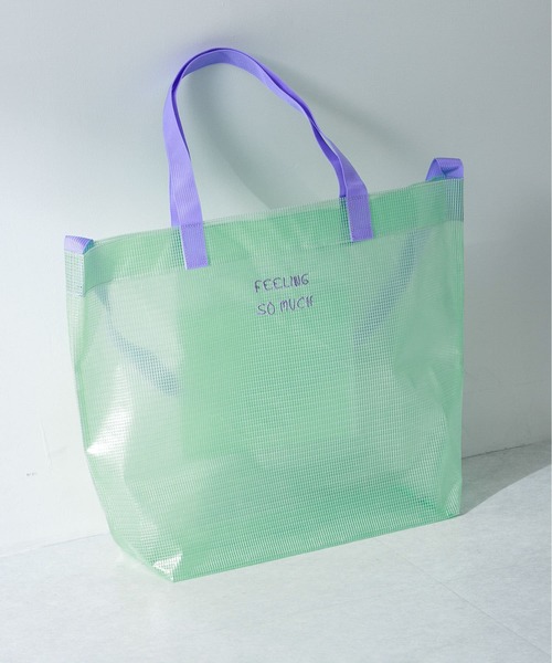 URBAN RESEARCH Sonny Label（アーバンリサーチサニーレーベル）の「ビッグプールバッグ（トートバッグ・レディース・イエロー/ライトブルー/ホワイト・ONE）」の7枚目の写真