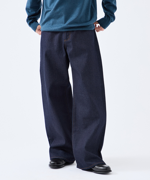 B.C STOCK（ベーセーストック）の「12.5oz DENIM J/W 5ポケットパンツ（デニムパンツ・メンズ・ネイビー/ブラック・LARGE/MEDIUM）」の2枚目の写真
