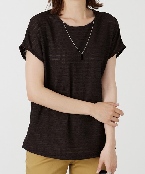BELLUNA PLUS(ベルーナ)の「ネックレス付ジャカード素材プルオーバー(Tシャツ/カットソー・レディース・ネイビー/アイボリー/ワイン・MEDIUM/LARGE/X-LARGE)」の15枚目の写真