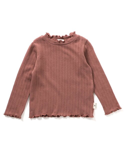 Seraph(セラフ)の「針抜きテレコ長袖Tシャツ(Tシャツ/カットソー・キッズ・グレー/ベージュ/チャコール/ピンク・70/80/90/95/100/110/120/130/140)」の4枚目の写真