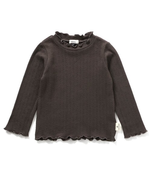 Seraph(セラフ)の「針抜きテレコ長袖Tシャツ(Tシャツ/カットソー・キッズ・グレー/ベージュ/チャコール/ピンク・70/80/90/95/100/110/120/130/140)」の2枚目の写真