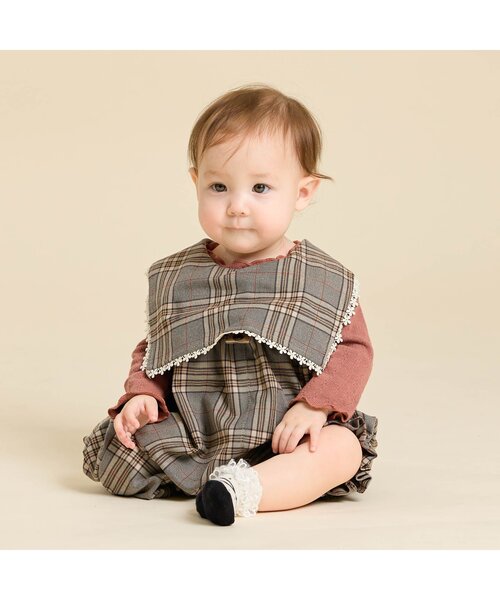 Seraph(セラフ)の「針抜きテレコ長袖Tシャツ(Tシャツ/カットソー・キッズ・グレー/ベージュ/チャコール/ピンク・70/80/90/95/100/110/120/130/140)」の7枚目の写真