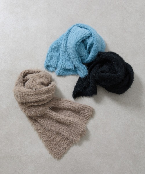 COLONY 2139(コロニートゥーワンスリーナイン)の「シャギーマフラー(マフラー・レディース・スカイブルー/ブラック/モカ・FREE)」の4枚目の写真
