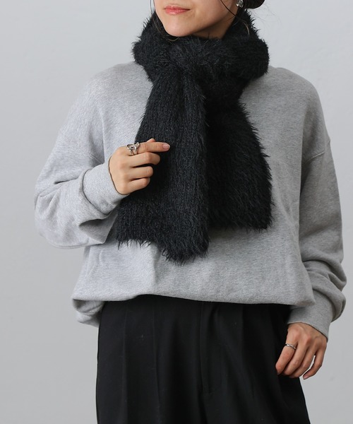 COLONY 2139(コロニートゥーワンスリーナイン)の「シャギーマフラー(マフラー・レディース・スカイブルー/ブラック/モカ・FREE)」の7枚目の写真