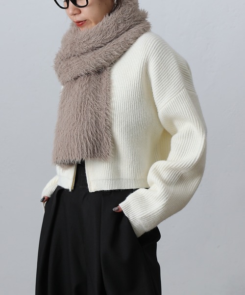 COLONY 2139(コロニートゥーワンスリーナイン)の「シャギーマフラー(マフラー・レディース・スカイブルー/ブラック/モカ・FREE)」の11枚目の写真