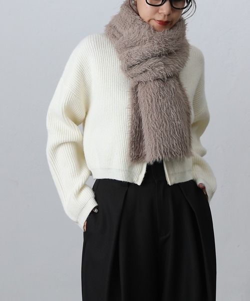 COLONY 2139(コロニートゥーワンスリーナイン)の「シャギーマフラー(マフラー・レディース・スカイブルー/ブラック/モカ・FREE)」の12枚目の写真