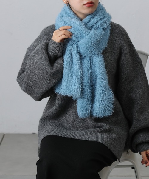 COLONY 2139(コロニートゥーワンスリーナイン)の「シャギーマフラー(マフラー・レディース・スカイブルー/ブラック/モカ・FREE)」の16枚目の写真