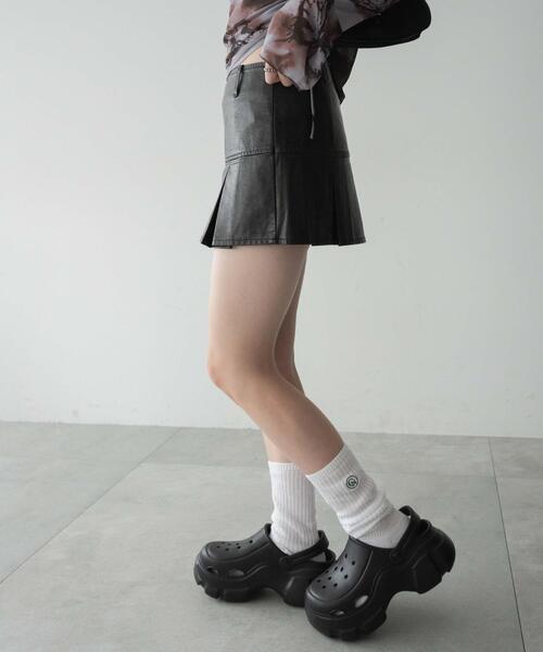 dispark(ディスパーク)の「DISPARK/ウエストカッティングフェイクレザースカート(スカート・レディース・ブラック/ブラウン・FREE)」の18枚目の写真