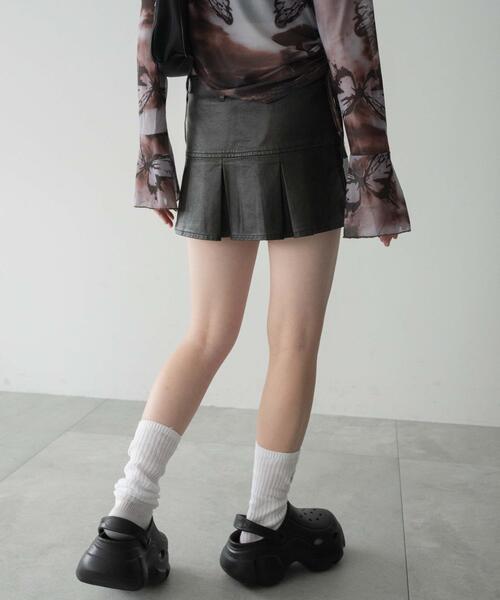 dispark(ディスパーク)の「DISPARK/ウエストカッティングフェイクレザースカート(スカート・レディース・ブラック/ブラウン・FREE)」の19枚目の写真