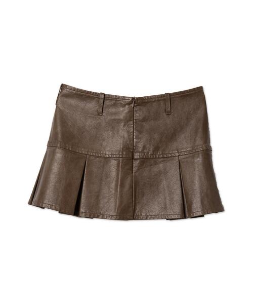 dispark(ディスパーク)の「DISPARK/ウエストカッティングフェイクレザースカート(スカート・レディース・ブラック/ブラウン・FREE)」の15枚目の写真