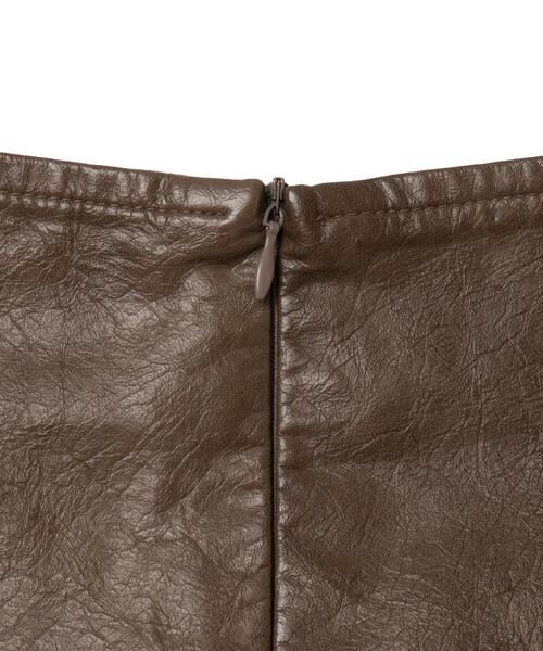 dispark(ディスパーク)の「DISPARK/ウエストカッティングフェイクレザースカート(スカート・レディース・ブラック/ブラウン・FREE)」の16枚目の写真