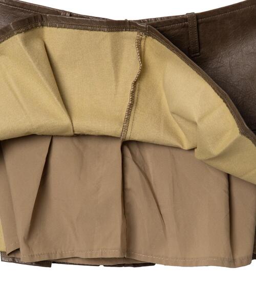 dispark(ディスパーク)の「DISPARK/ウエストカッティングフェイクレザースカート(スカート・レディース・ブラック/ブラウン・FREE)」の17枚目の写真