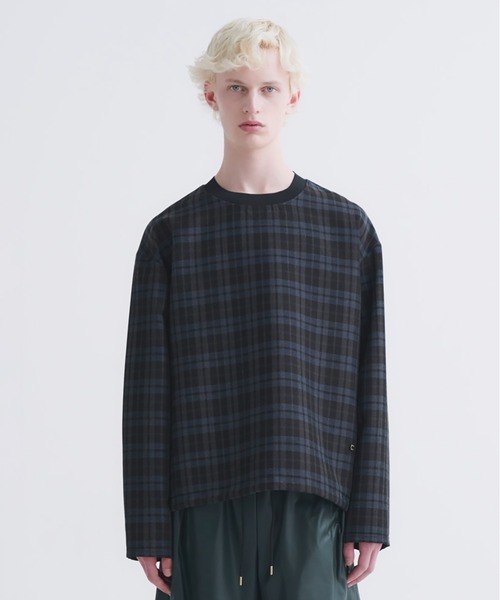 CULLNI（クルニ）の「24-AW-037B / Wool Check Cross Weave Drawstring