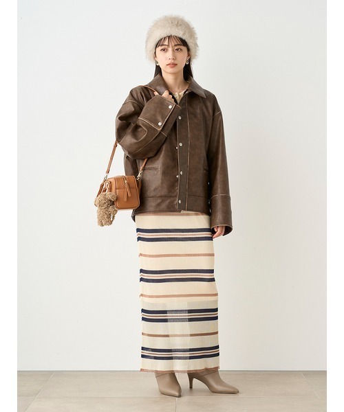 SNIDEL（スナイデル）の「スクエアボストンバッグ（ハンドバッグ・レディース・ブラック/ベージュ系その他/キャメル/バーガンディー・FREE）」の22枚目の写真