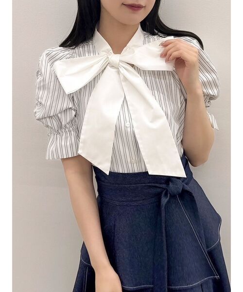 ブラウス シャツ シルキータックボウブラウス レディース 楽天市場】ブラウス《2wayボウタイタックブラウス 全4色 2サイズ