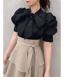 dazzlin | ペプラムタックボウタイブラウス(シャツ/ブラウス)