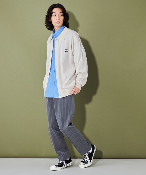 CITEN（シテン）の「＜CITEN＞ハイゲージポロカラーカーディガン（カーディガン/ボレロ・メンズ・ネイビー/オフホワイト・L/M）」の4枚目の写真