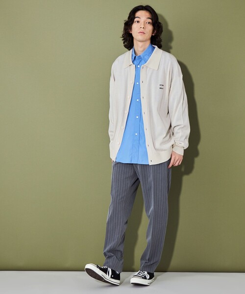 CITEN（シテン）の「＜CITEN＞ハイゲージポロカラーカーディガン（カーディガン/ボレロ・メンズ・ネイビー/オフホワイト・L/M）」の5枚目の写真