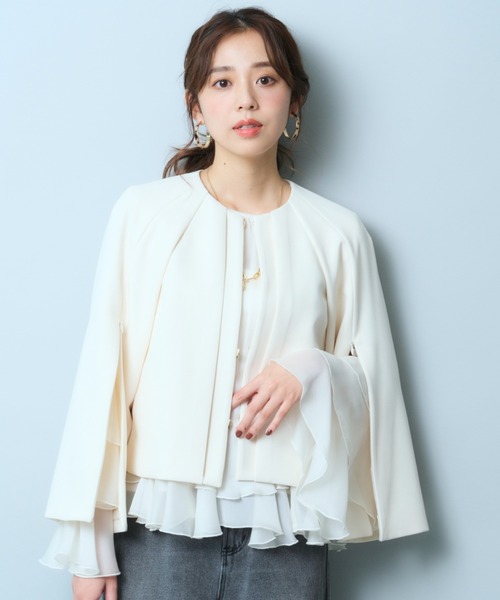 JUSGLITTY(ジャスグリッティー)の「シアーティアードブラウス(シャツ/ブラウス・レディース・ミント/ブラック/オフホワイト・2/1)」の17枚目の写真
