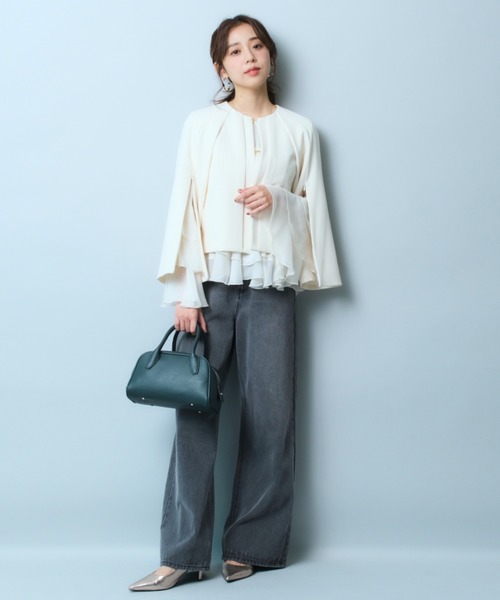 JUSGLITTY(ジャスグリッティー)の「シアーティアードブラウス(シャツ/ブラウス・レディース・ミント/ブラック/オフホワイト・2/1)」の20枚目の写真