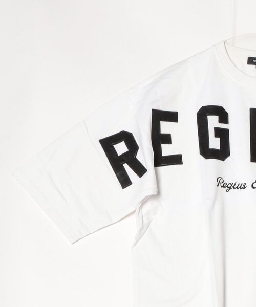 REGIEVO（レジエボ）の「【REGIEVO】  レザーアップリケロゴ ビッグシルエット Tee（Tシャツ/カットソー・メンズ・ブラック/オフホワイト・LARGE/X-LARGE/MEDIUM）」の4枚目の写真