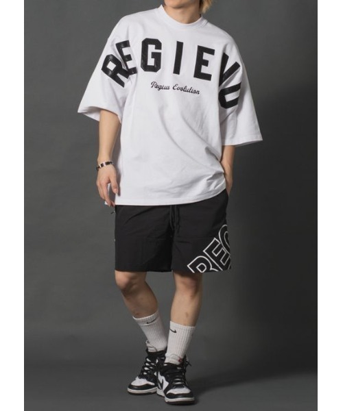 REGIEVO（レジエボ）の「【REGIEVO】  レザーアップリケロゴ ビッグシルエット Tee（Tシャツ/カットソー・メンズ・ブラック/オフホワイト・LARGE/X-LARGE/MEDIUM）」の12枚目の写真