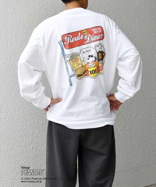 PEANUTS(ピーナッツ)の「【WEB限定】SHIPS any: SNOOPY コラボ カルチャー グラフィック バック プリント Tシャツ (ロンT)◇(Tシャツ/カットソー・メンズ・ホワイト系/ホワイト/ライトホワイト・MEDIUM/LARGE/X-LARGE)」の3枚目の写真