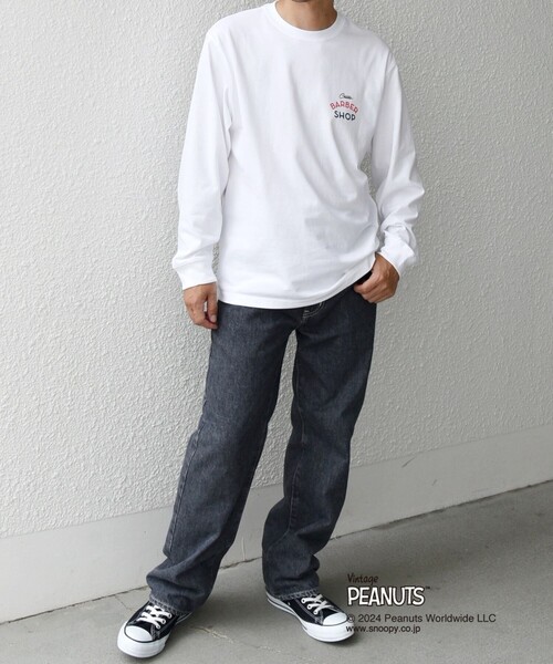 PEANUTS(ピーナッツ)の「【WEB限定】SHIPS any: SNOOPY コラボ カルチャー グラフィック バック プリント Tシャツ (ロンT)◇(Tシャツ/カットソー・メンズ・ホワイト系/ホワイト/ライトホワイト・MEDIUM/LARGE/X-LARGE)」の4枚目の写真