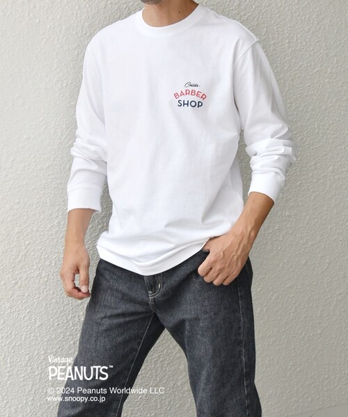 PEANUTS(ピーナッツ)の「【WEB限定】SHIPS any: SNOOPY コラボ カルチャー グラフィック バック プリント Tシャツ (ロンT)◇(Tシャツ/カットソー・メンズ・ホワイト系/ホワイト/ライトホワイト・MEDIUM/LARGE/X-LARGE)」の6枚目の写真