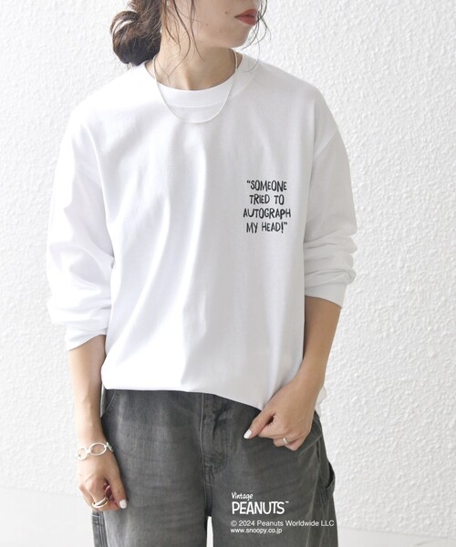 PEANUTS(ピーナッツ)の「【WEB限定】SHIPS any: SNOOPY コラボ カルチャー グラフィック バック プリント Tシャツ (ロンT)◇(Tシャツ/カットソー・メンズ・ホワイト系/ホワイト/ライトホワイト・MEDIUM/LARGE/X-LARGE)」の10枚目の写真