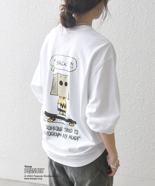 PEANUTS(ピーナッツ)の「【WEB限定】SHIPS any: SNOOPY コラボ カルチャー グラフィック バック プリント Tシャツ (ロンT)◇(Tシャツ/カットソー・メンズ・ホワイト系/ホワイト/ライトホワイト・MEDIUM/LARGE/X-LARGE)」の11枚目の写真