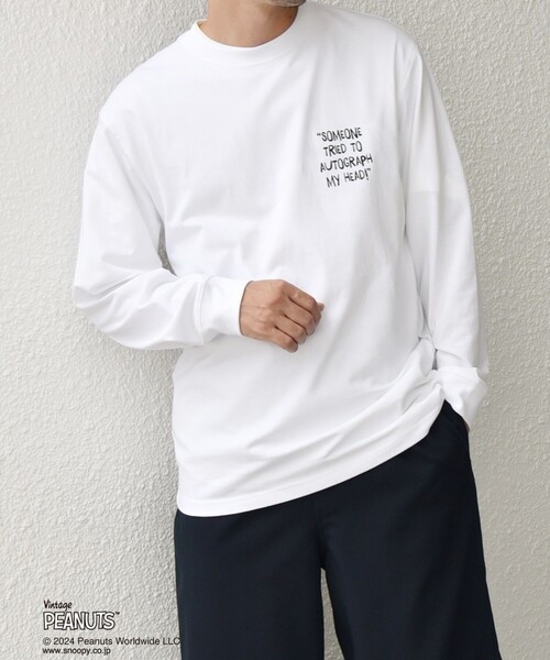 PEANUTS(ピーナッツ)の「【WEB限定】SHIPS any: SNOOPY コラボ カルチャー グラフィック バック プリント Tシャツ (ロンT)◇(Tシャツ/カットソー・メンズ・ホワイト系/ホワイト/ライトホワイト・MEDIUM/LARGE/X-LARGE)」の14枚目の写真
