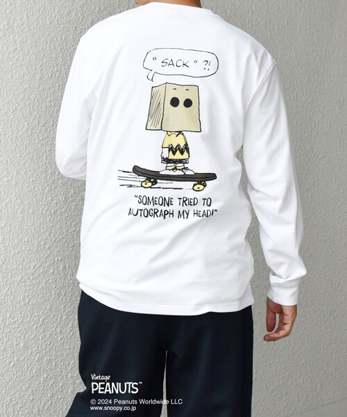 PEANUTS(ピーナッツ)の「【WEB限定】SHIPS any: SNOOPY コラボ カルチャー グラフィック バック プリント Tシャツ (ロンT)◇(Tシャツ/カットソー・メンズ・ホワイト系/ホワイト/ライトホワイト・MEDIUM/LARGE/X-LARGE)」の15枚目の写真