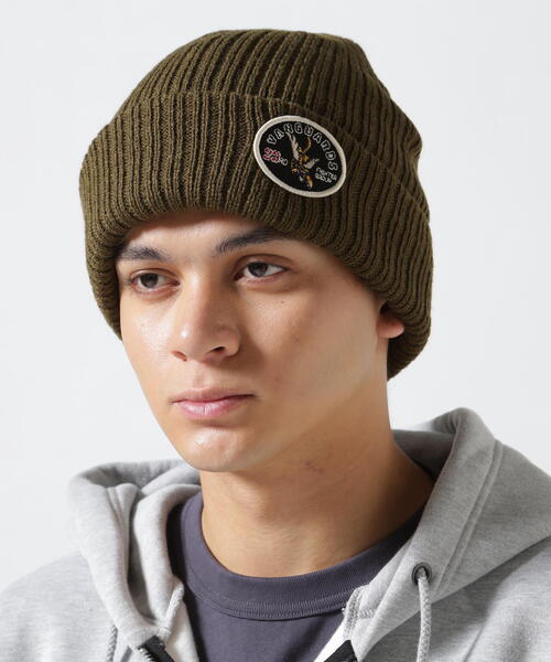 AVIREX（アヴィレックス）の「FLYING TIGER WAPPEN NKITWATCH / フライングタイガー ワッペン ニットワッチ / AVIREX / アヴィレックス（ニットキャップ/ビーニー・メンズ・オリーブ系/ブラック・F）」の7枚目の写真