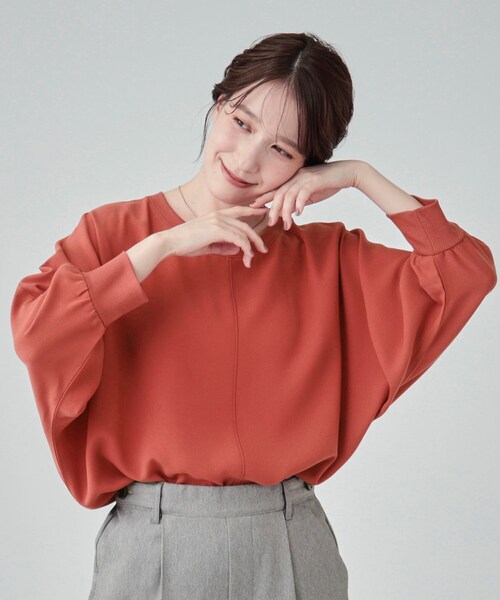 DRESKIP(ドレスキップ)の「◆【洗える/洗濯後にシワになりにくい】リブ切替ドルマンブラウス(シャツ/ブラウス・レディース・ブルーグリーン/ベビーピンク/ブラック/スモーキーグリーン系/ブラウン系/ライトベージュ・00)」の6枚目の写真