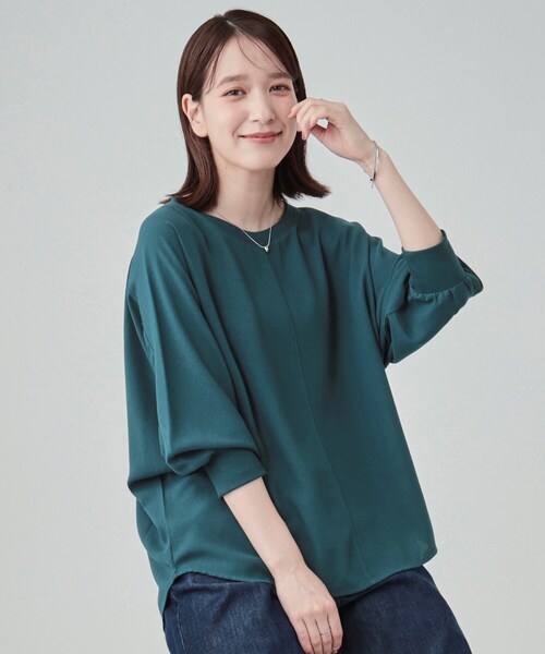 DRESKIP(ドレスキップ)の「◆【洗える/洗濯後にシワになりにくい】リブ切替ドルマンブラウス(シャツ/ブラウス・レディース・ブルーグリーン/ベビーピンク/ブラック/スモーキーグリーン系/ブラウン系/ライトベージュ・00)」の5枚目の写真